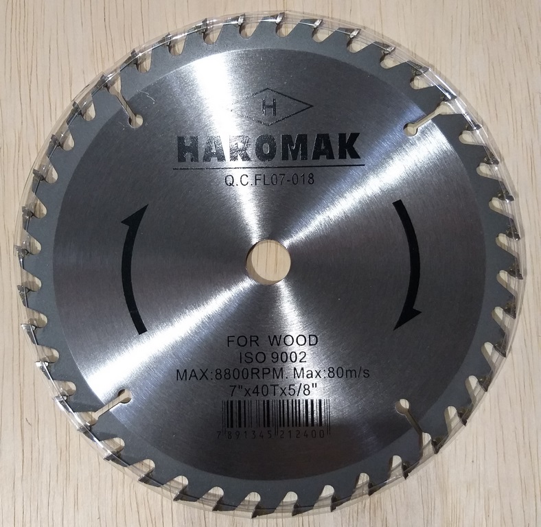 SIERRA CIRC.7´´ HAROMAK 5/8 EVIDIA 40 DIENTES P/SIERRA CIRCULAR