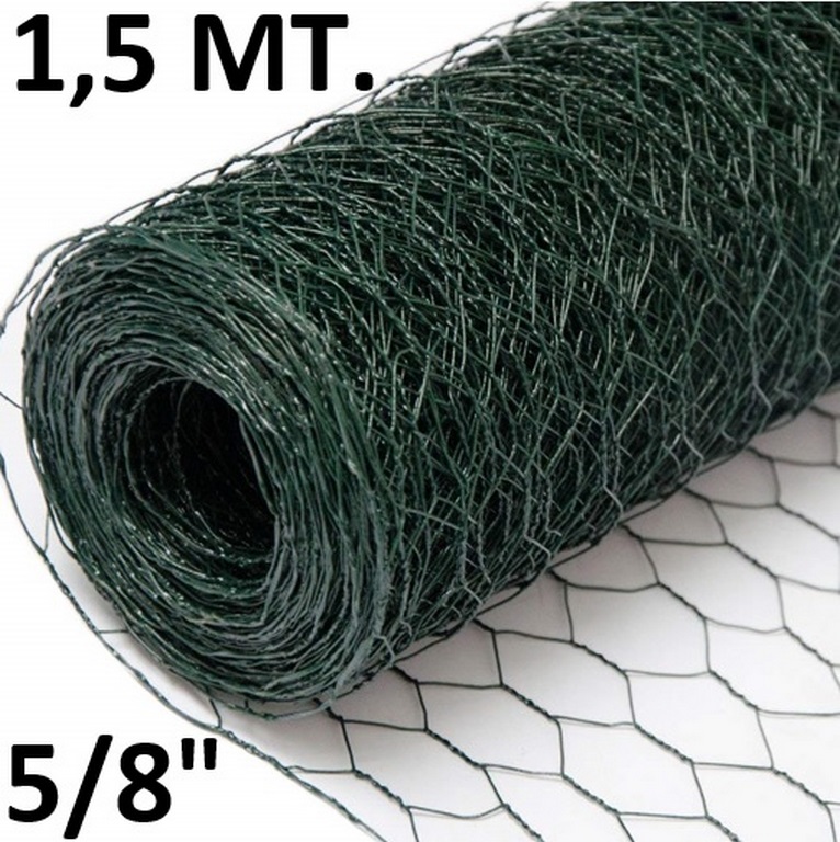 MALLA HEXAGONAL PLASTIFICADA 5/8 X 1.50M BWG20 30M