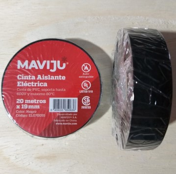 CINTA AISLANTE MAVIJU 20MX19MM NEGRA
