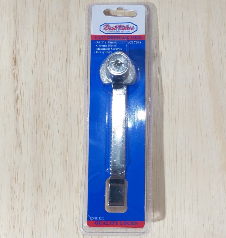 CERRADURA P/VITRINA BESTVALUE 140 MM CROMADA
