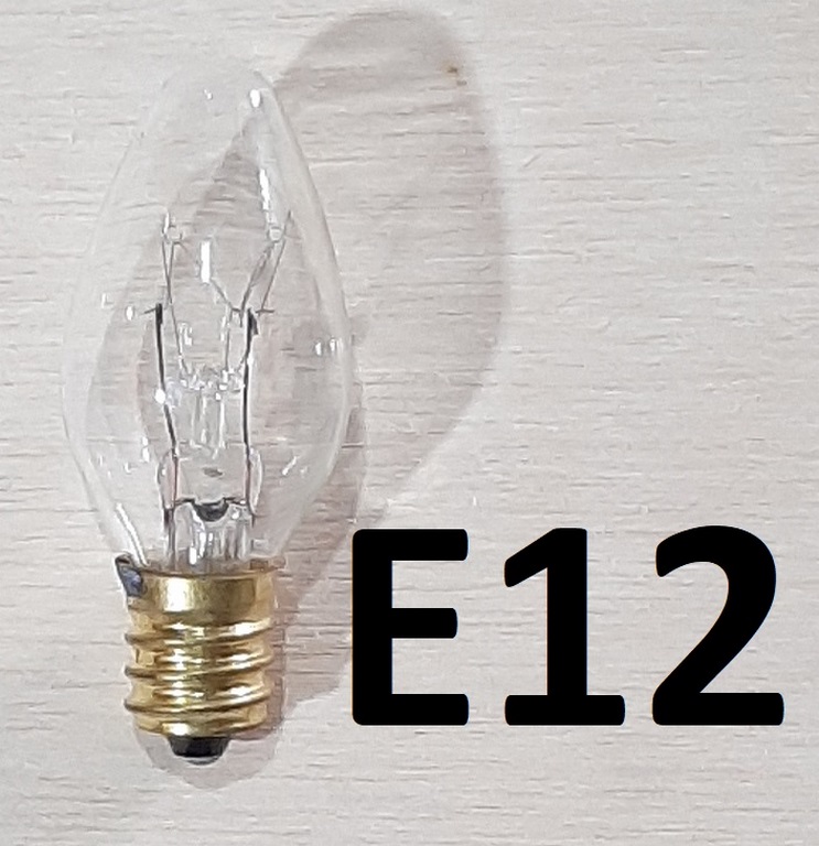 FOCO CANDELABRO TRANSPARENTE E12