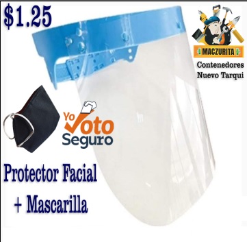 PROTECTOR FACIAL VISOR SENCILLO CELESTE