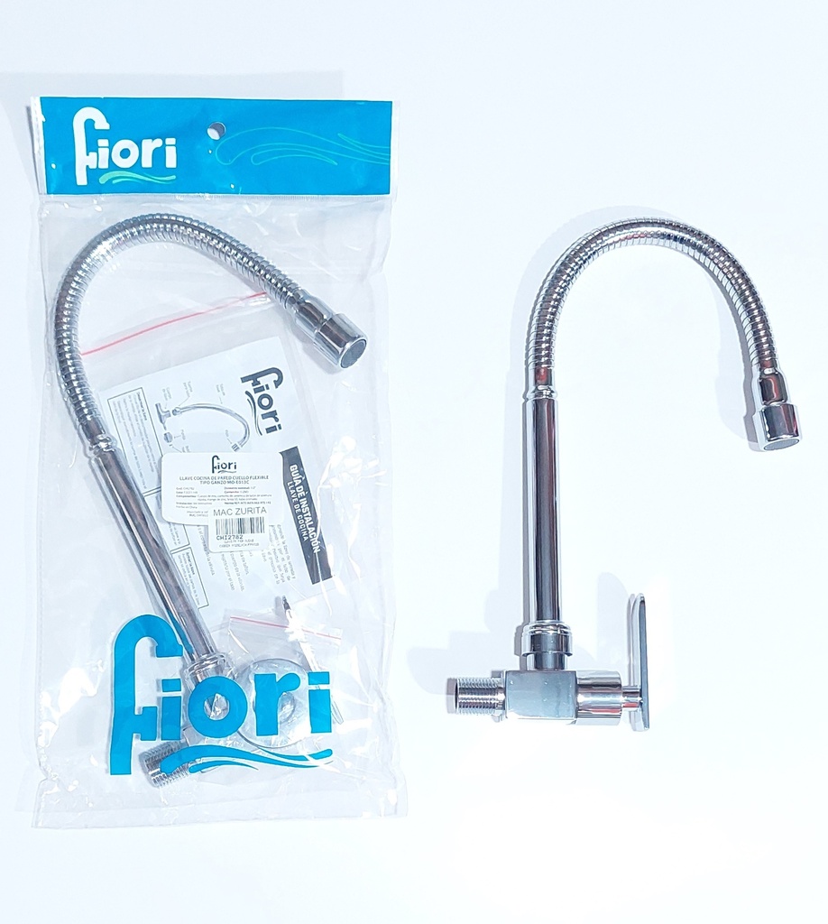 LLAVE FR. FIORI FLEXIB CABEZA  NIQUELADA P/PARED