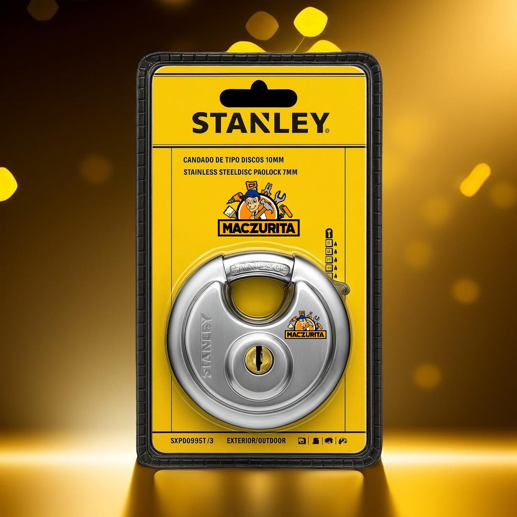CANDADO ANTICIZALLA 70MM STANLEY DE ACERO TIPO DISCO T/ABUS