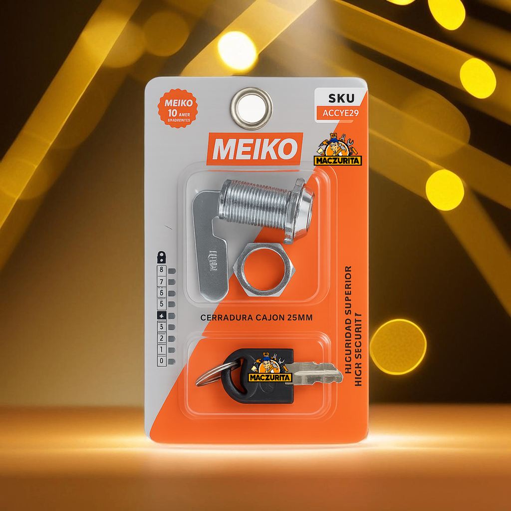 CERRADURA P/VITRINA PALETA 25MM MEIKO 8008-2