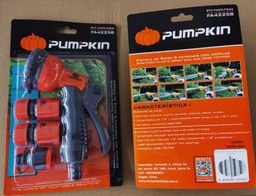 [FA42258] PISTOLA DE JARDIN PUMPKIN 8 PATRONES Y ACOPLES RAPIDOS 1/2