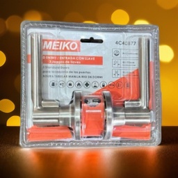 [4C40877] CERRADURA MANIJA RED NIQUELADA MEIKO P/DORMITORIO