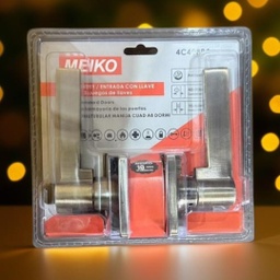 [4C40884] CERRADURA MANIJA CUAD BRONCE ANT MEIKO P/DORMITORIO