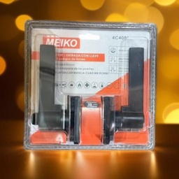 [4C40885] CERRADURA MANIJA CUAD NEGRO MATE MEIKO P/DORMITORIO