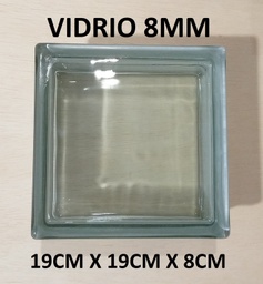 [33065] BLOQUE VIDRIO NATURAL 19X19X8CM V-8MM