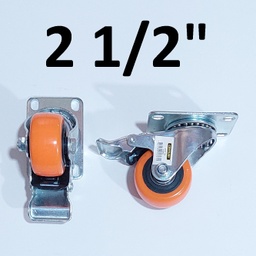 [4R22102] GARRUCHA GIRATORIA IND PVC C/FRENO 2.5´´