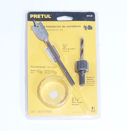 [534382] KIT P/INSTALAR CERRADURAS 3 PCS PRETUL