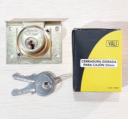 [555BY] CERRADURA P/CAJON YALI DORADO 22MM 555BY