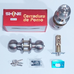[7282] CERRADURA POMO SHINE NIQUELADA P/DORMIT #607ET-SS
