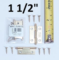 [C3813] BISAGRA 1.5 INDUMA DORADA C/TORN T1307-010