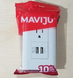 [EL080066] TOMA + USB MAVIJU BLANCO