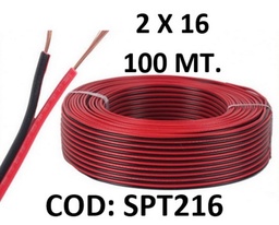 [SPT216] CABLE PARLANTE 2X16 MET.ROJO/NEGRO