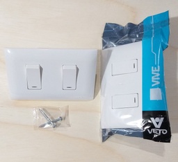 [VIV13077] INTERRUPTOR VETO DOBLE BLANCO S/LP VIVE